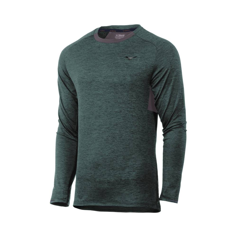 Mizuno Alpha Long Sleeve - Erkek Gömlek - Yeşil Türkiye (TNBJOY-871)